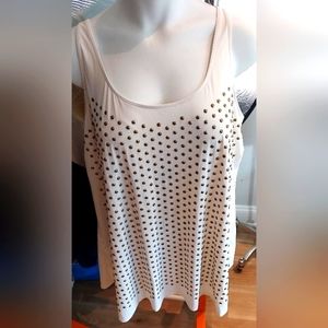 Swim 365 White Trapeze Swim Dress with Gold Studs Size 24 NWOT